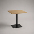 Tavolo da pranzo quadrato in truciolare melaminico effetto rovere e acciaio nero, 70 x 70 x 75 cm