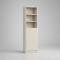Mobile contenitore alto rettangolare in MDF e pannello truciolare con 1 anta scanalata e 3 vani aperti, 45 x 35 x 180 cm, bianco
